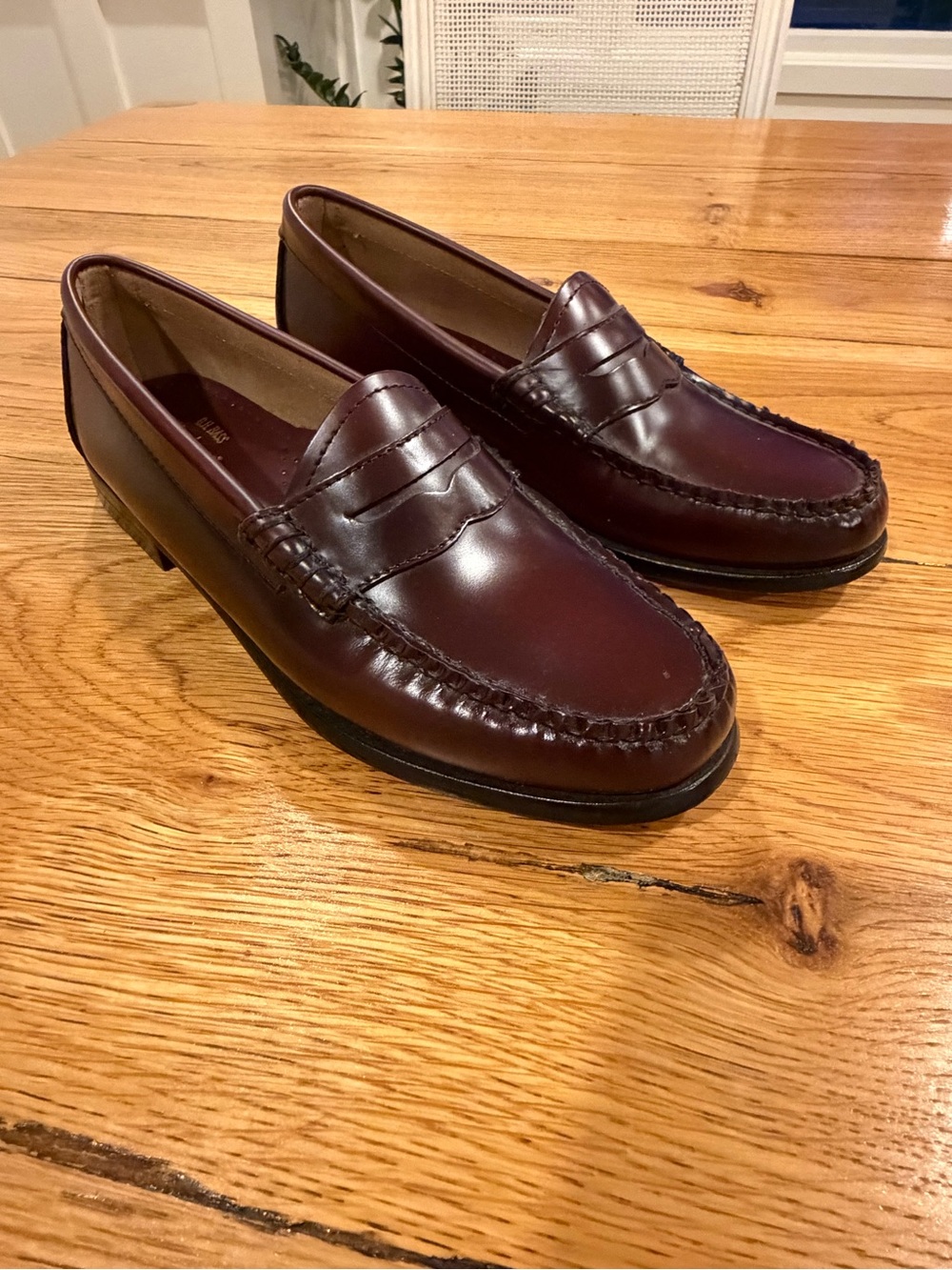 G.H. Bass & Co. Women's Penny Loafers in Burgundy Leather